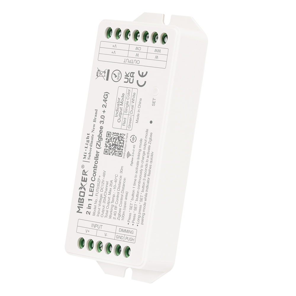 FUT035ZP+ 2 in 1 Zigbee 3.0 +2.4G LED Controller FUT035ZP+ 2 in 1 Zigbee 3.0 +2.4G LED Controller